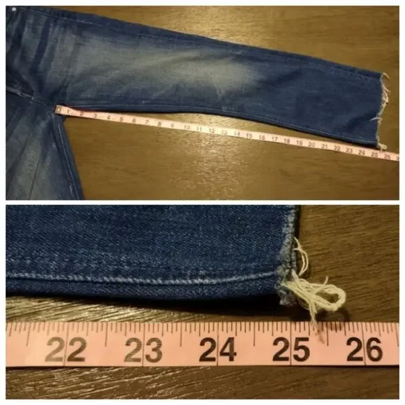 MOTHER The Mid Rise Dazzler Crop Fray Jeans In Squeeze It Size 25